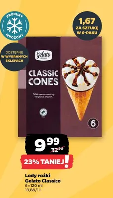 Lody rożki Classic Cones Gelato Classico promocja w Netto
