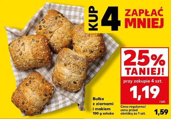 Bułka z ziarnami i makiem promocja w Kaufland