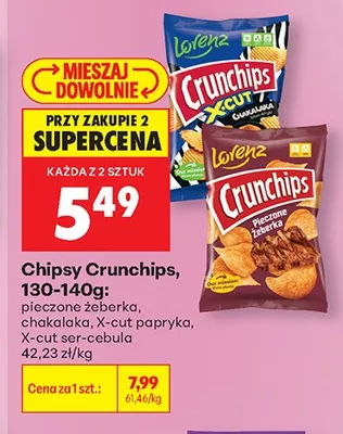 Chipsy Crunchips X-cut ser-cebula promocja w Biedronka