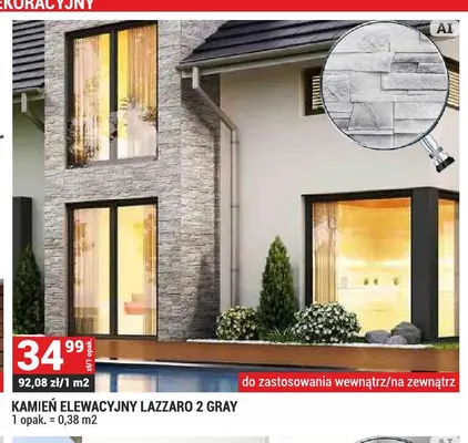 Kamień elewacyjny Lazzaro 2 Gray promocja w Merkury Market
