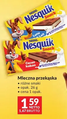 Mleczna przekąska Nesquik Snack promocja w Makro