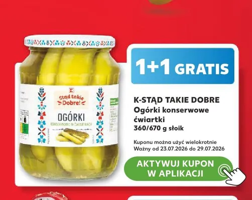 Ogórki konserwowe ćwiartki K-Stąd Takie Dobre promocja w Kaufland