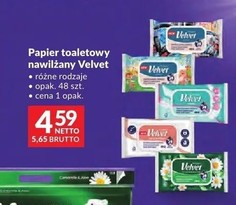 Papier toaletowy nawilżany Velvet promocja w Makro