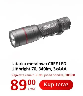 Latarka metalowa CREE LED Emos Ultibright 70 340lm promocja w Poczta Polska
