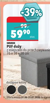 Puf duży Smukee promocja w Biedronka