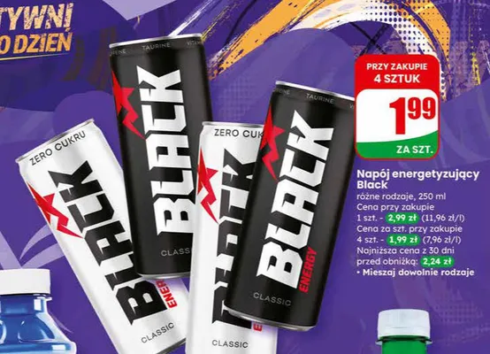 Napój energetyzujący różne rodzaje promocja w Dino