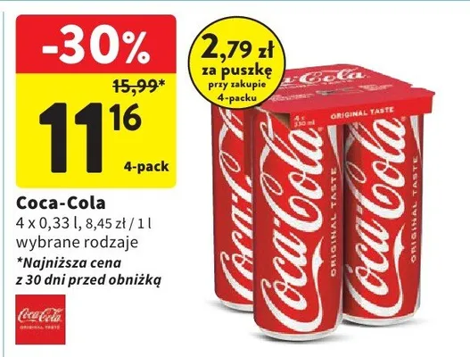 Napój gazowany Coca-Cola promocja w Intermarche