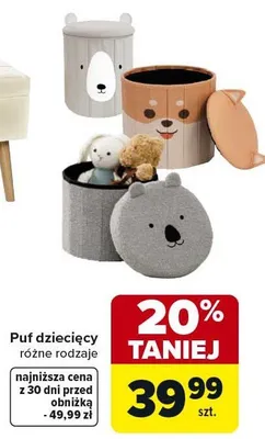 Puf dziecięcy różne rodzaje promocja w Carrefour