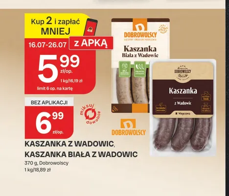 Kaszanka z Wadowic Dobrowolscy promocja w Chorten