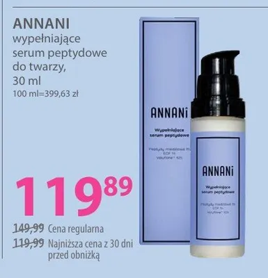 Wypełniające serum peptydowe do twarzy Annani promocja w Hebe