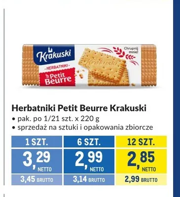 Herbatniki Petit Beurre Krakuski promocja w Makro