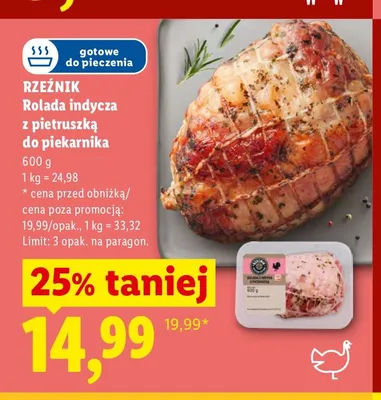 Rolada indycza z pietruszką do piekarnika Rzeźnik promocja w Lidl