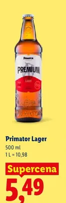 Piwo Primator Premium Lager promocja w Lidl