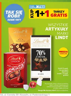 Praliny Lindt Nuxor Milk promocja w Kaufland