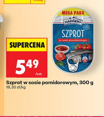 Szprot w sosie pomidorowym Marinero promocja w Biedronka