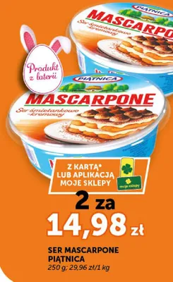 Ser mascarpone smietankowo-kremowy promocja w Euro Sklep