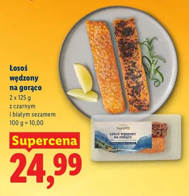 Łosoś wędzony na gorąco z czarnym i białym sezamem promocja w Lidl