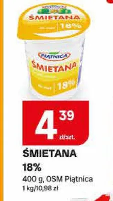 Śmietana Piątnica 18% promocja w Chorten