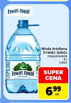 Woda źródlana niegazowana Żywiec Zdrój promocja w Carrefour
