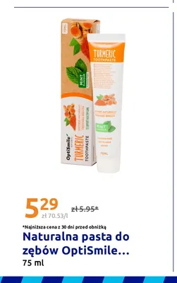 Naturalna pasta do zębów OptiSmile Turmeric promocja w Action