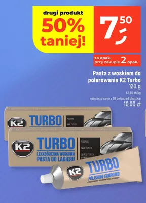 Pasta z woskiem do polerowania K2 Turbo promocja w Dealz