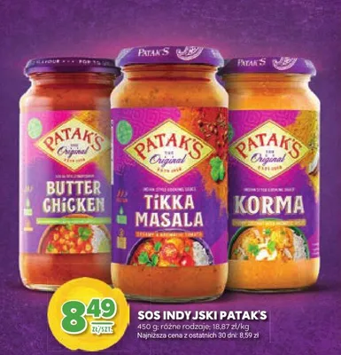 Sos indyjski Butter Chicken, Tikka Masala, Korma promocja w Stokrotka