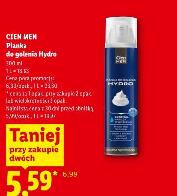 Pianka do golenia Hydro CIEN MEN promocja w Lidl