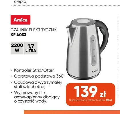 Czajnik elektryczny Kf 4033 Amica promocja w Max Elektro