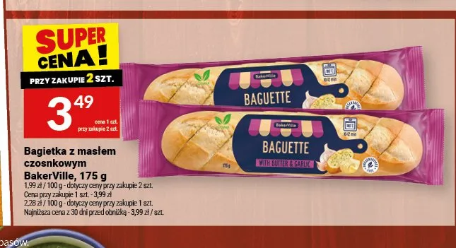 Bagietka z masłem czosnkowym BakerVille promocja w Twój Market