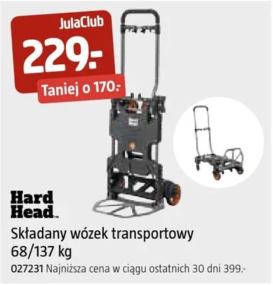 Składany wózek transportowy 68/137 kg promocja w Jula