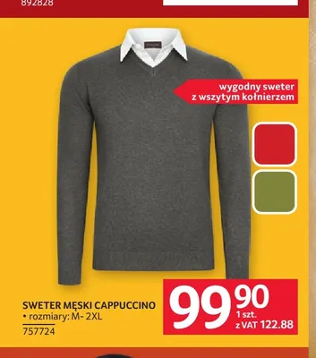 Sweter męski z wszytym kołnierzem Cappuccino promocja w Selgros