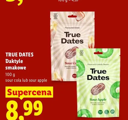 Daktyle smakowe True Dates sour cola promocja w Lidl