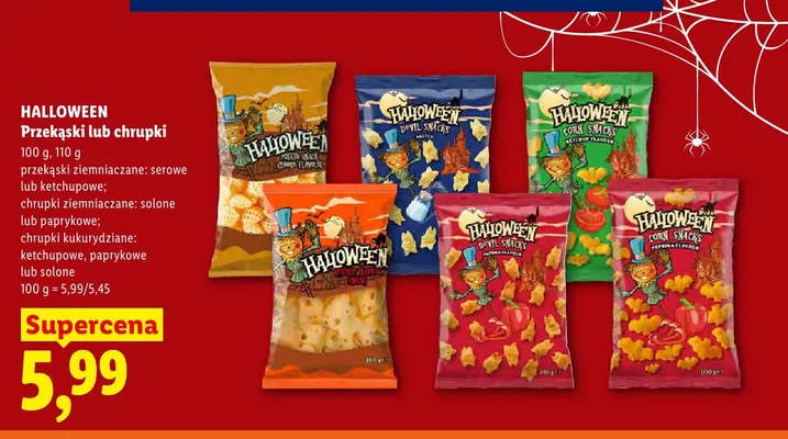 Chrupki kukurydziane ketchupowe Halloween promocja w Lidl
