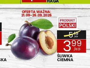 Śliwki ciemne promocja w Wafelek