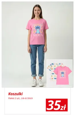 Koszulki damskie Lilo & Stitch 2-pak promocja w KiK
