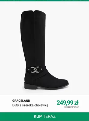 Buty z szeroką cholewką Graceland promocja w Deichmann