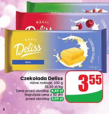 Czekolada biała Deliss promocja w Dino