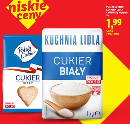 Cukier biały kryształ Polski Cukier promocja w Lidl