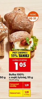 Bułka 100% z mąki żytniej promocja w Biedronka