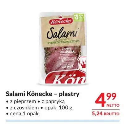 Salami Könecke plastry z pieprzem promocja w Makro