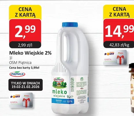 Mleko Wiejskie 2% promocja w Market Point