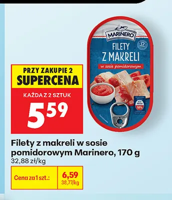 Filety z makreli w sosie pomidorowym Marinero promocja w Biedronka