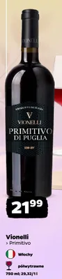 Wino Vionelli Primitivo półwytrawne Włochy promocja w Netto