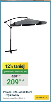 Parasol DALLAS 350cm - regulowany promocja w ERLI
