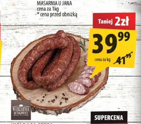 Kiełbasa szefa Wędzarnia Dunikowscy promocja w Arhelan