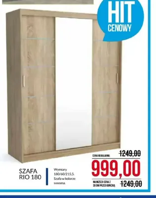 Szafa Rio 180 promocja w Abra Meble