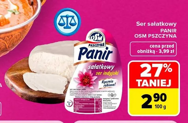 Ser sałatkowy Panir OSM Pszczyna promocja w Carrefour Market