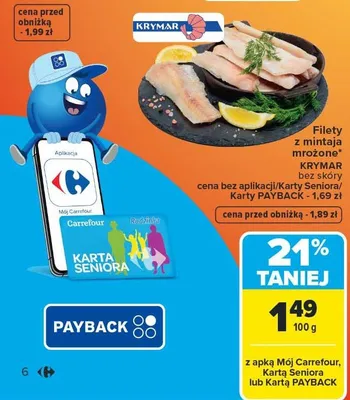 Filety z mintaja mrożone promocja w Carrefour Market