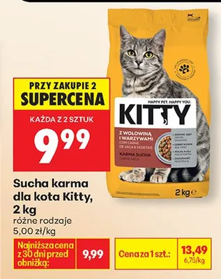 Sucha karma dla kota 2 kg, różne rodzaje promocja w Biedronka
