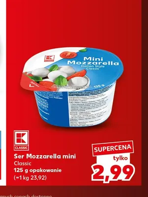 Ser Mozzarella mini Classic K-Classic promocja w Kaufland